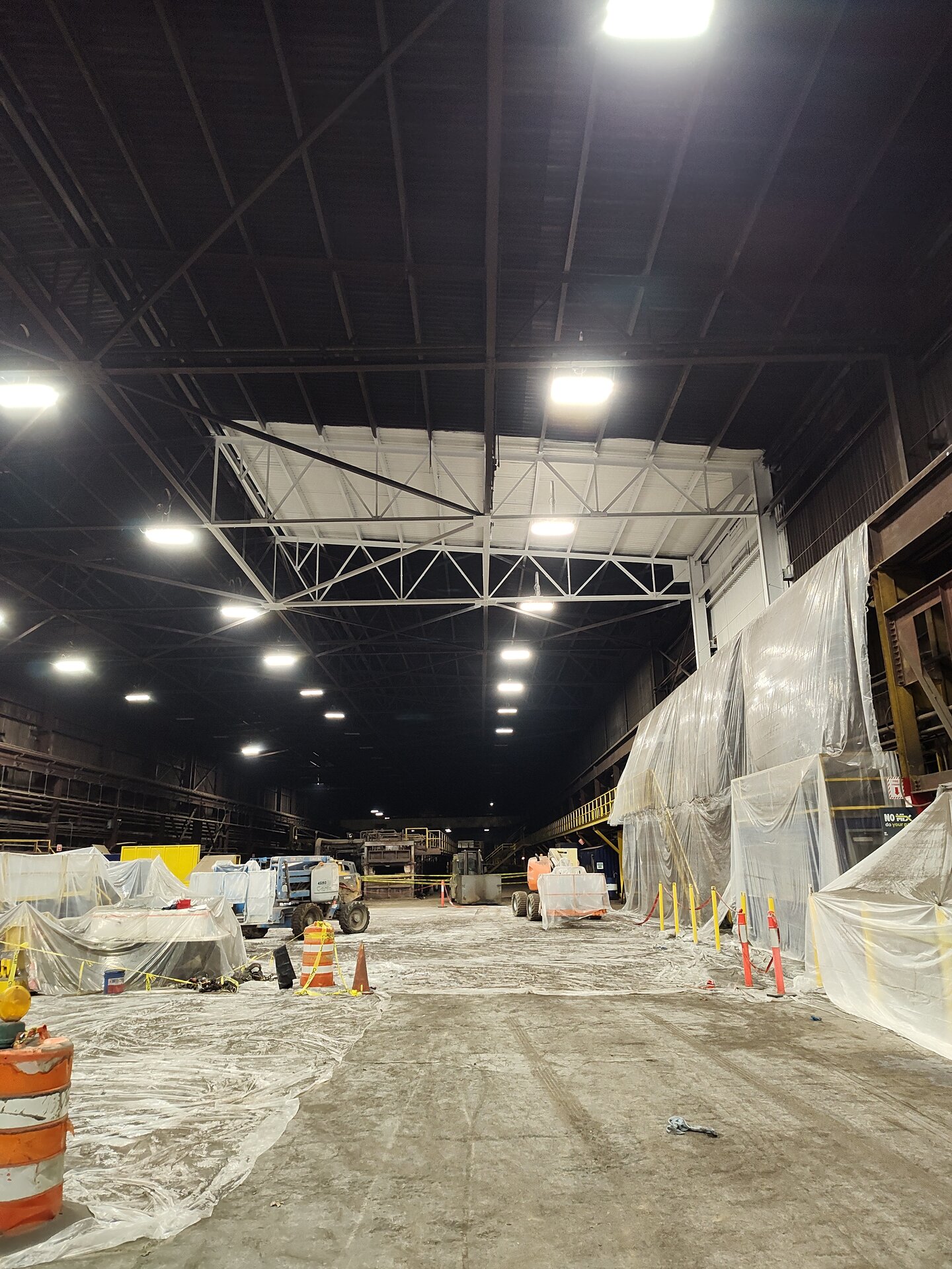 Steel mill night work — Endurance Painting crew working in active production facility
