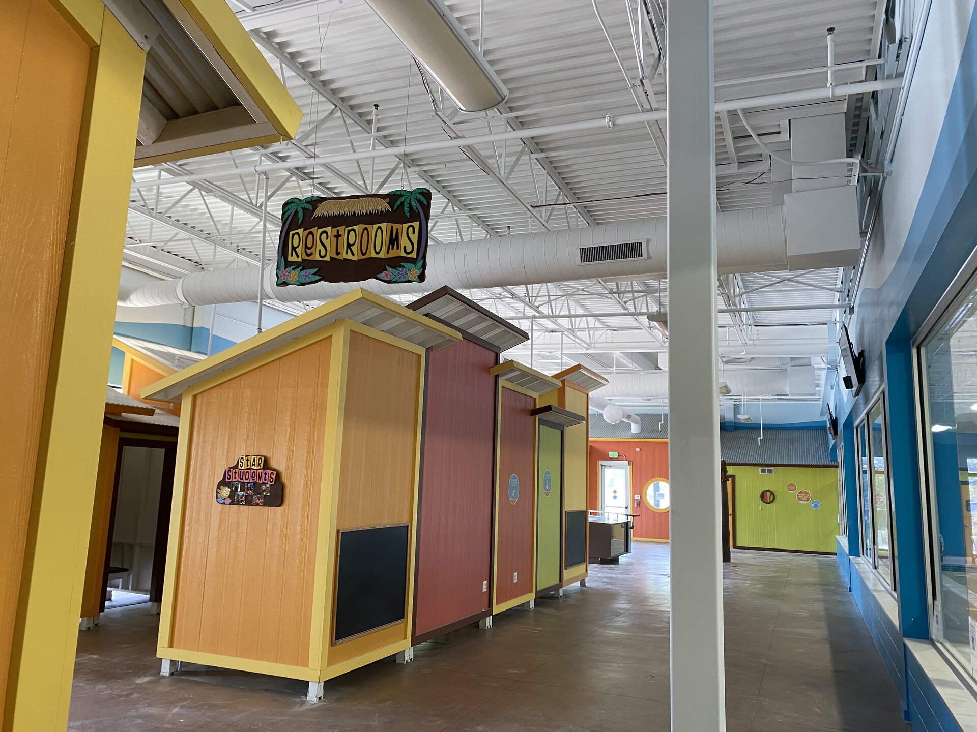 Goldfish Swim School interior — freshly repainted pool area and common spaces