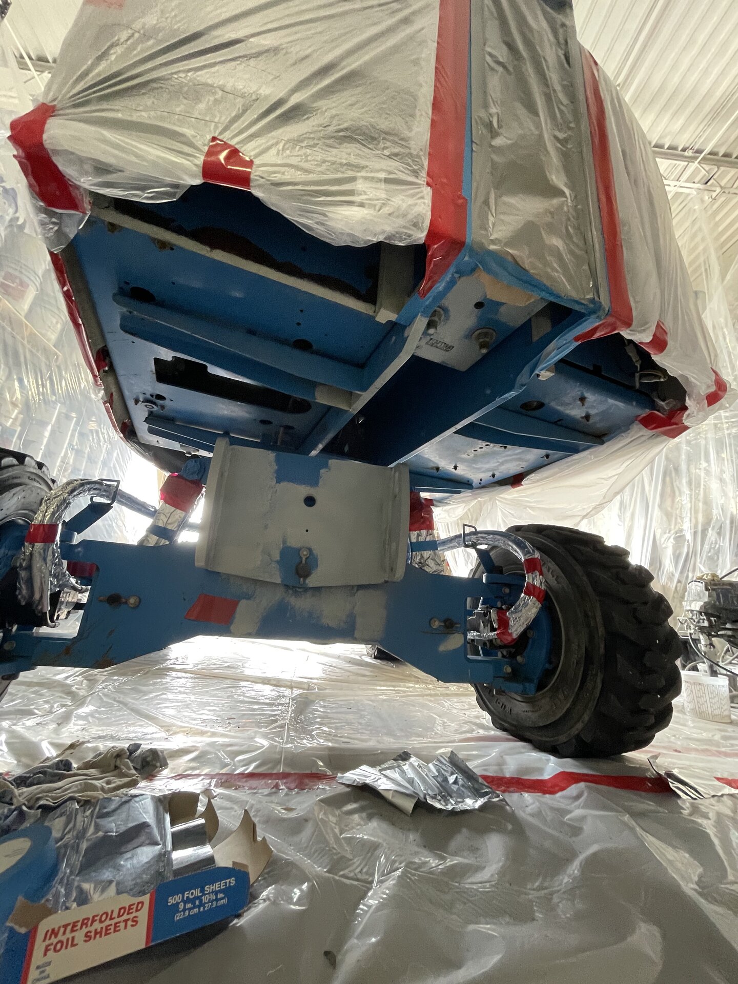 Lift undercarriage — prep complete, primed and painted